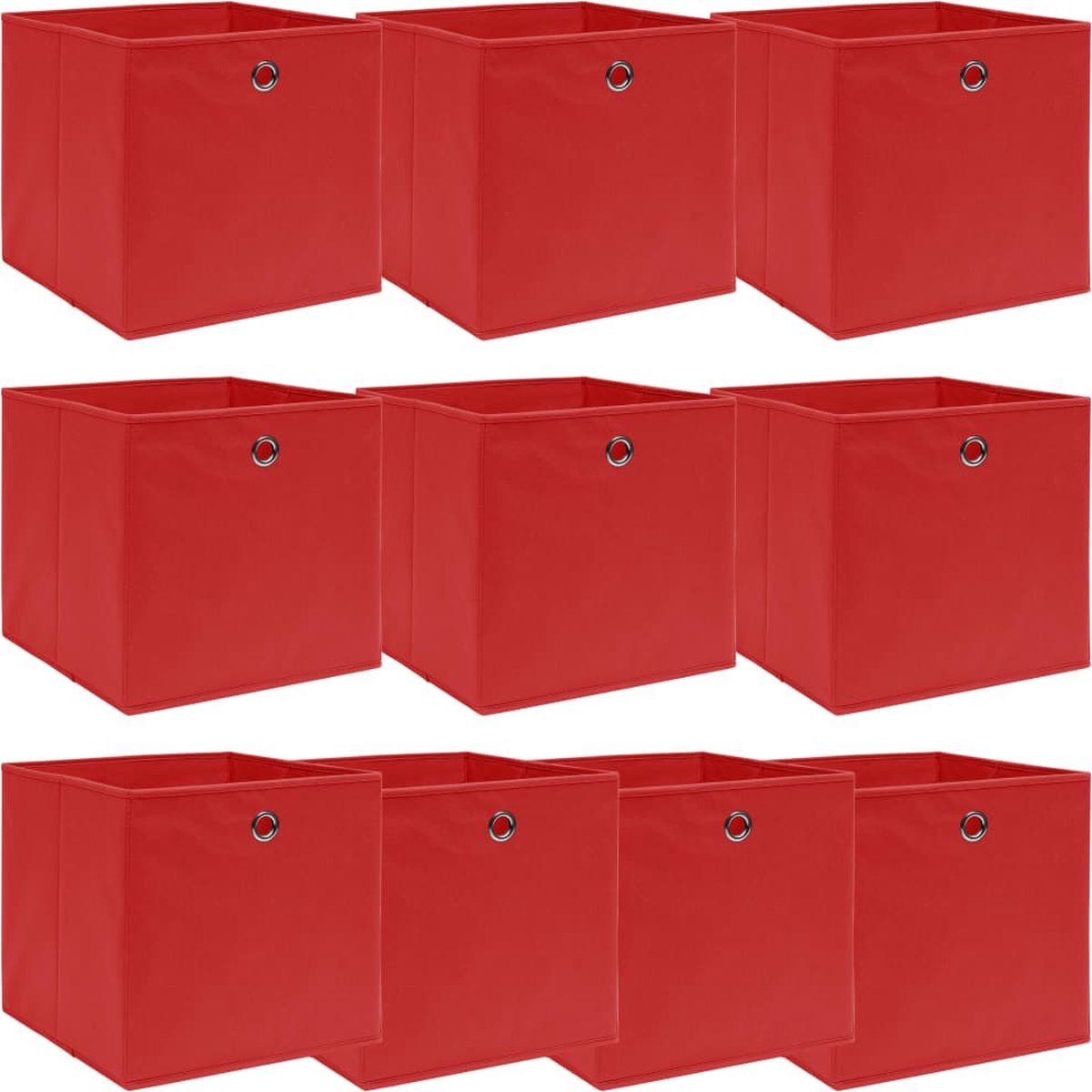 Vidaxl Opbergboxen 10 St 32x32x32 Cm Stof - Rojo