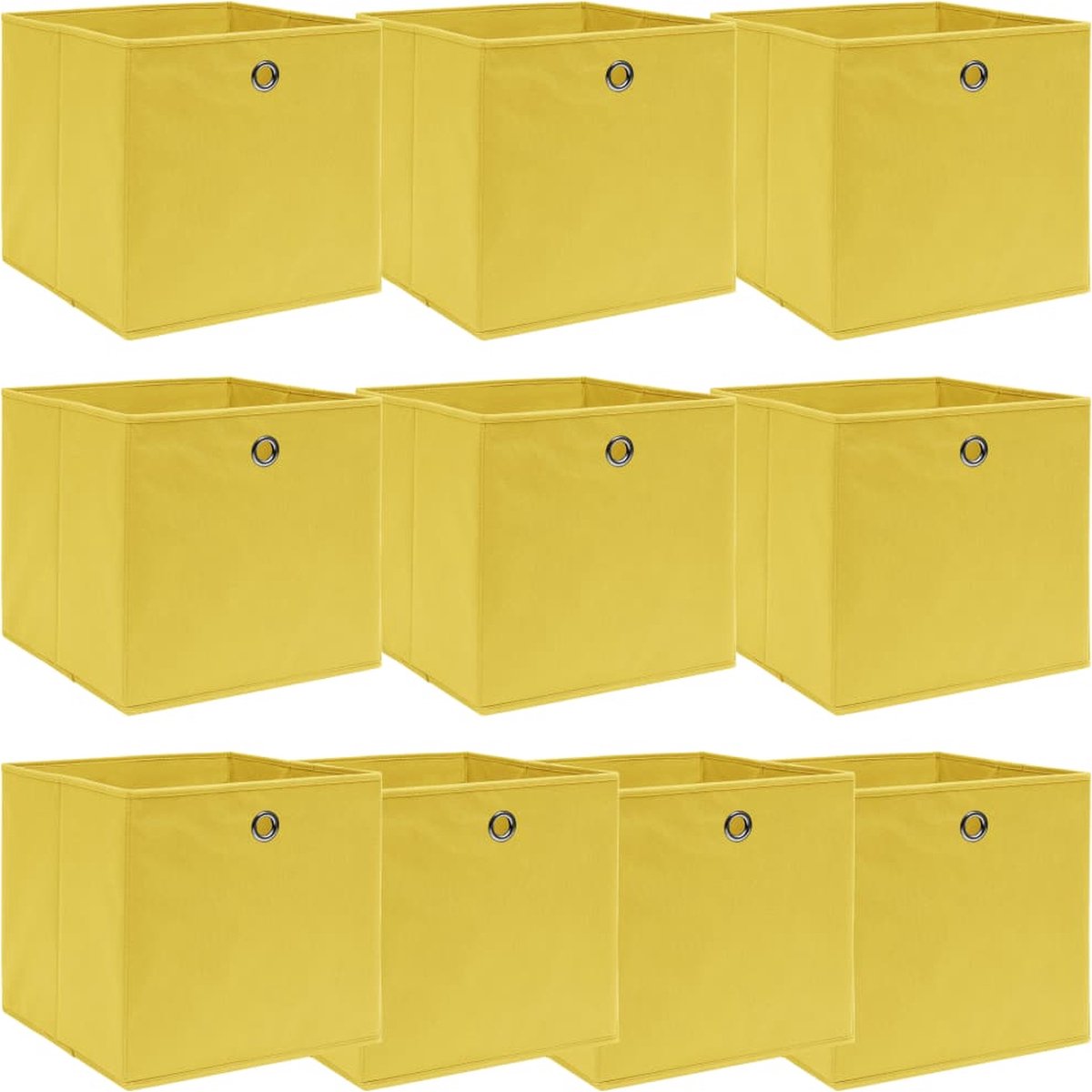 Vidaxl Opbergboxen 10 St 32x32x32 Cm Stof - Amarillo