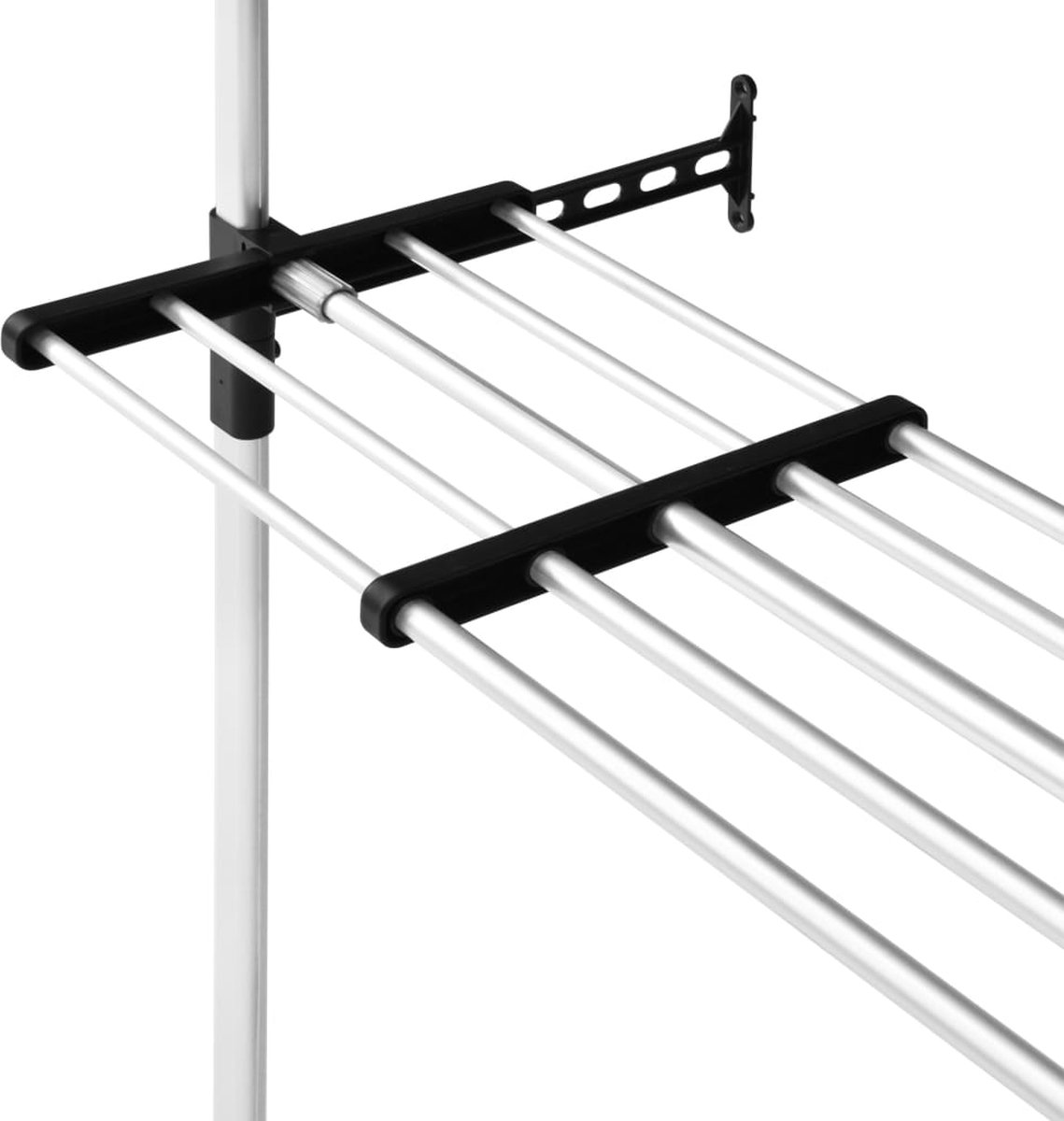 Vidaxl Kledingkastsysteem Met Stangen En Schap Telescopisch Aluminium - Silver