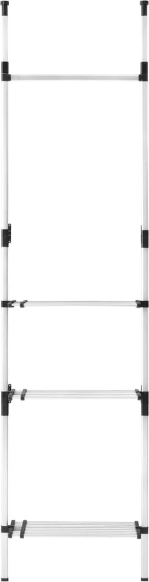 Vidaxl Kledingkastsysteem Met Stangen En Schap Telescopisch Aluminium - Silver