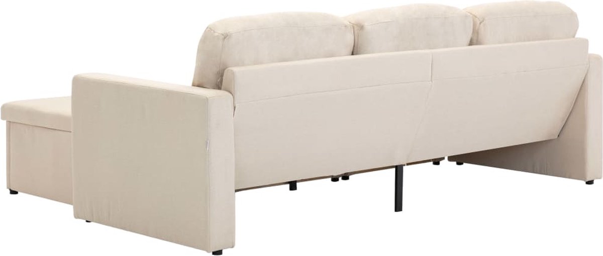 Vidaxl Slaapbank Driezits Modulair Stof Crème