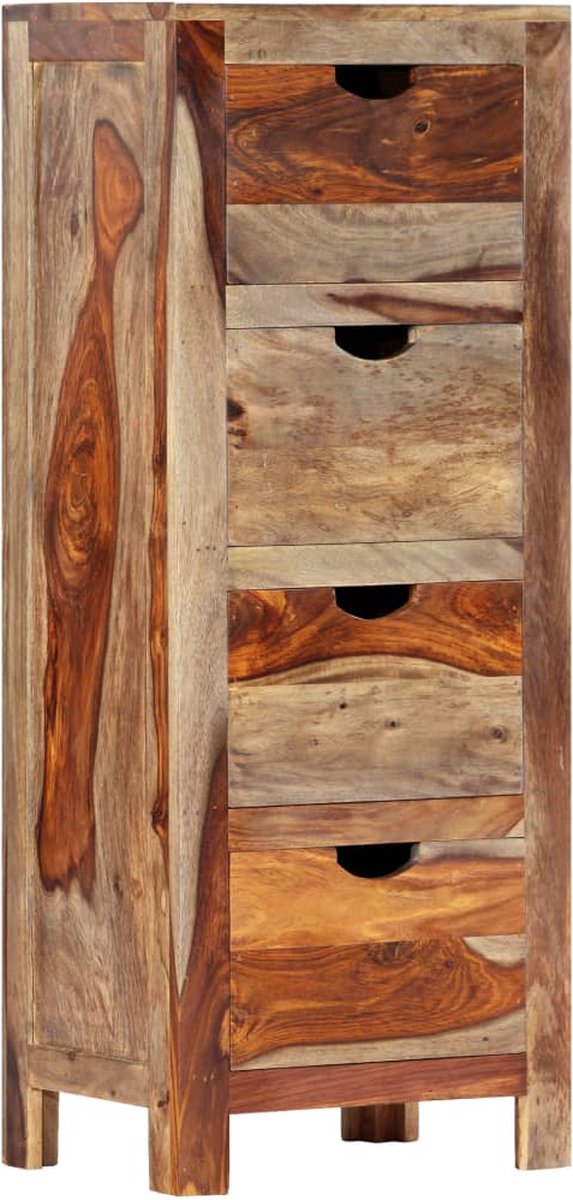 Vidaxl Ladekast 40x30x100 Cm Massief Sheeshamhout - Bruin