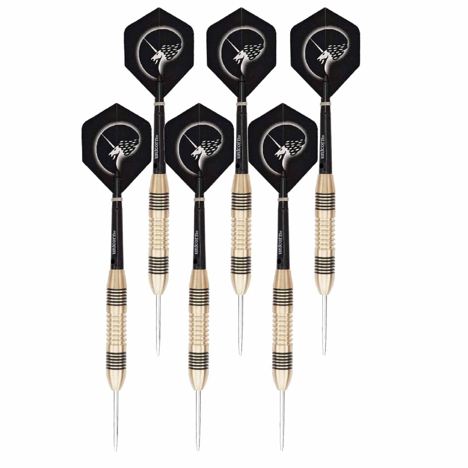 Unicorn 2x Set Van 3 Dartpijlen Core Brass 21 Grams - Darten/darts Sport Artikelen Pijltjes Messing - Kinderen/volwassenen