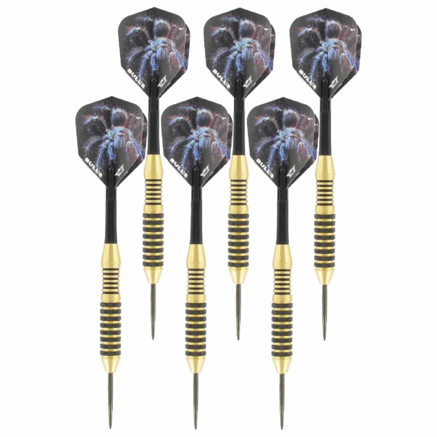 Bull's 2x Set Van 3 Dartpijlen Tarantula Brass 24 Grams - Darten/darts Sport Artikelen Pijltjes Messing