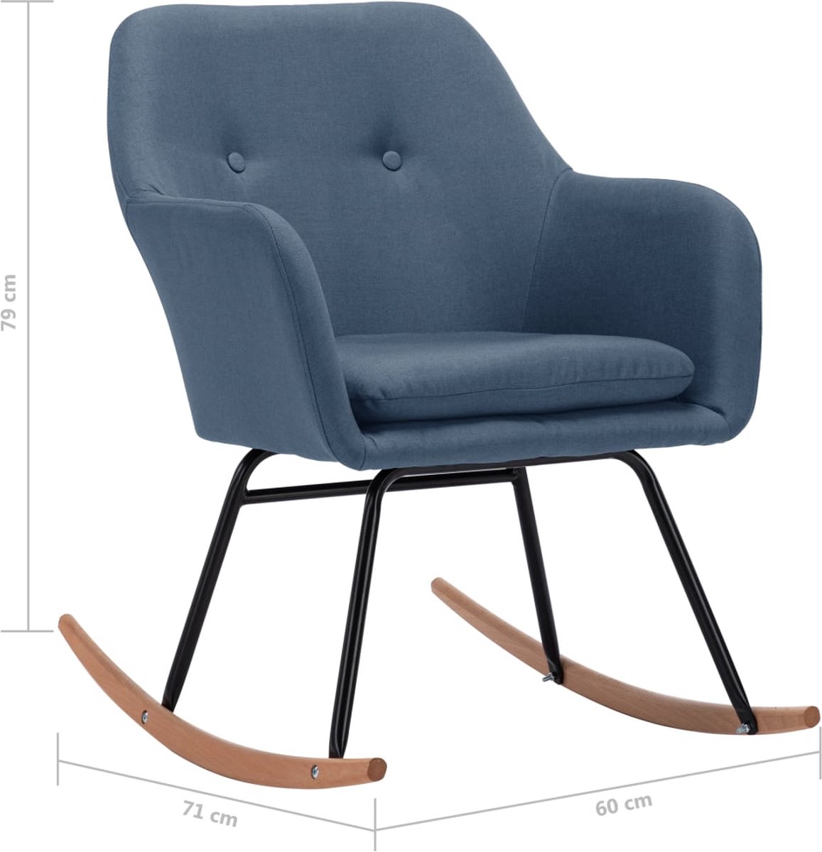 Vidaxl Schommelstoel Stof - Blauw