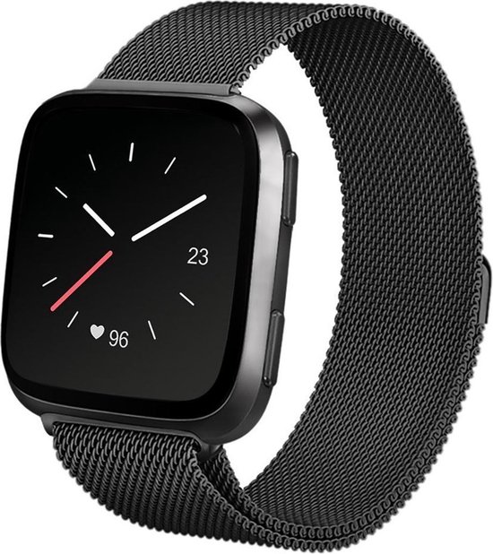 Imoshion Milanees Smartwatch Bandje Voor De Fitbit Versa Lite,fitbit Versa 2 - - Zwart