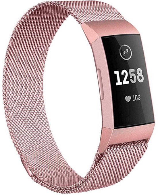 Imoshion Milanees Smartwatch Bandje Voor De Fitbit Charge 2,fitbit Charge 3,fitbit Charge 4 - Rosé Ggoud