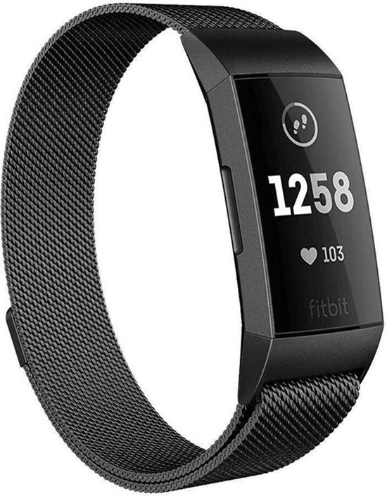 Imoshion Milanees Smartwatch Bandje Voor De Fitbit Charge 2,fitbit Charge 3,fitbit Charge 4 - - Zwart