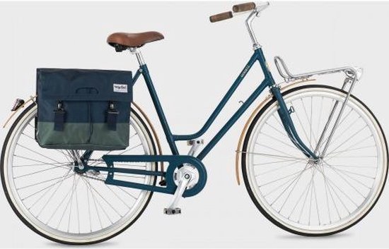 URBAN PROOF Dubbele Fietstas 40 Liter Polyetheen/groen - Blauw