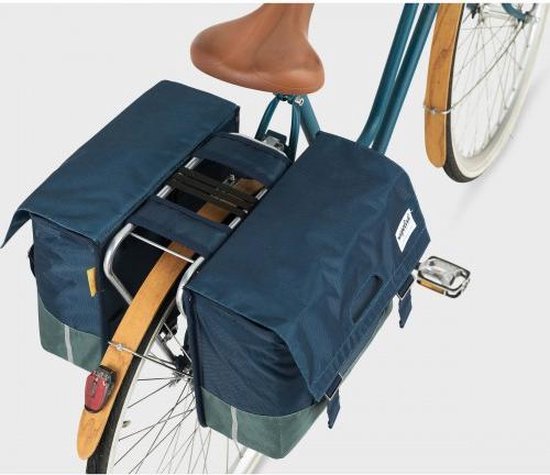 URBAN PROOF Dubbele Fietstas 40 Liter Polyetheen/groen - Blauw