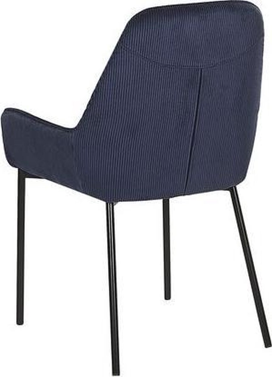 Beliani Manteca Eetkamerstoel Set Van 2 Corduroy 54 X 46 Cm - Blauw