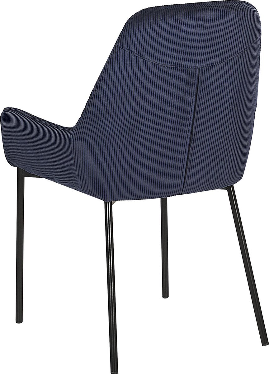 Beliani Manteca Eetkamerstoel Set Van 2 Corduroy 54 X 46 Cm - Blauw