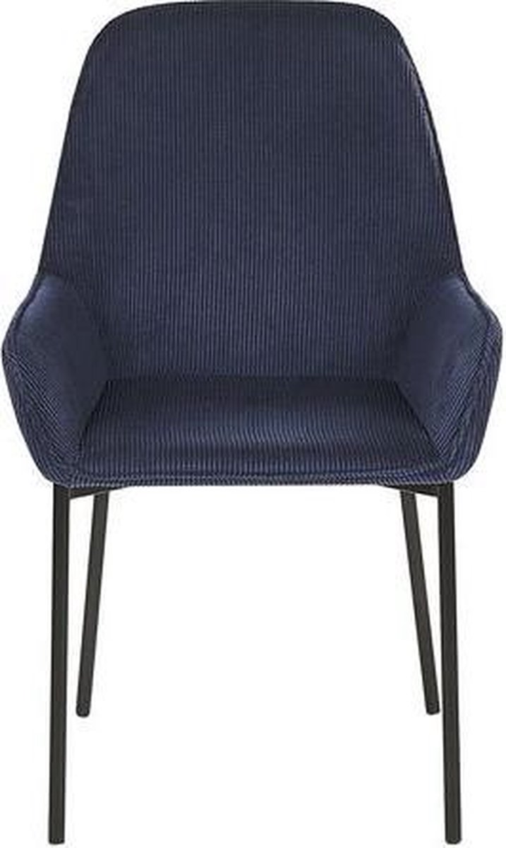 Beliani Manteca Eetkamerstoel Set Van 2 Corduroy 54 X 46 Cm - Blauw