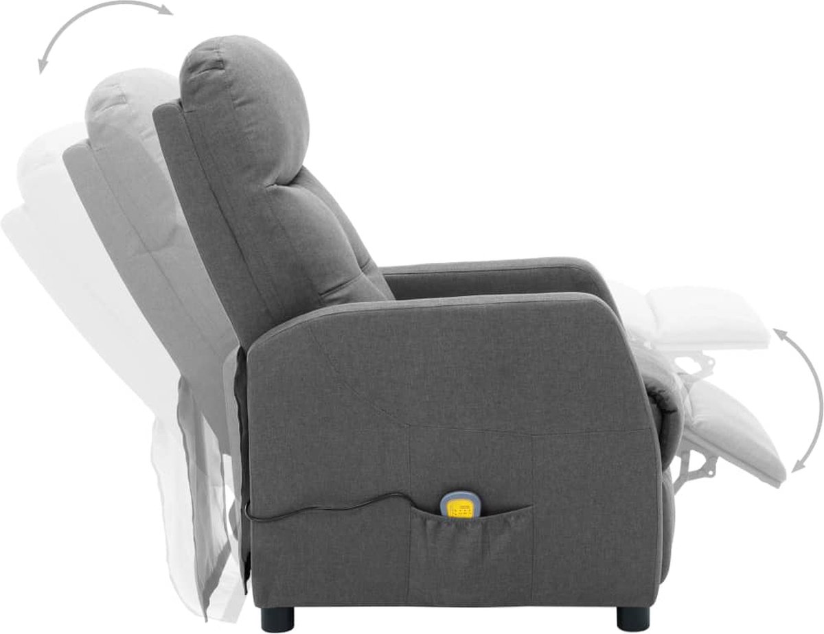 Vidaxl Massagestoel Verstelbaar Stof Licht - Grijs