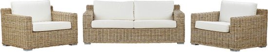 Beliani Ardea Loungeset Rotan 90 X 194 Cm - Beige