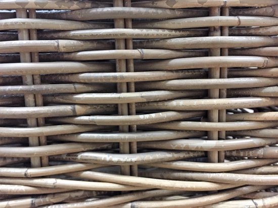 Van der Leeden Opbergmand Rotan Met Deksel - L - - Grijs