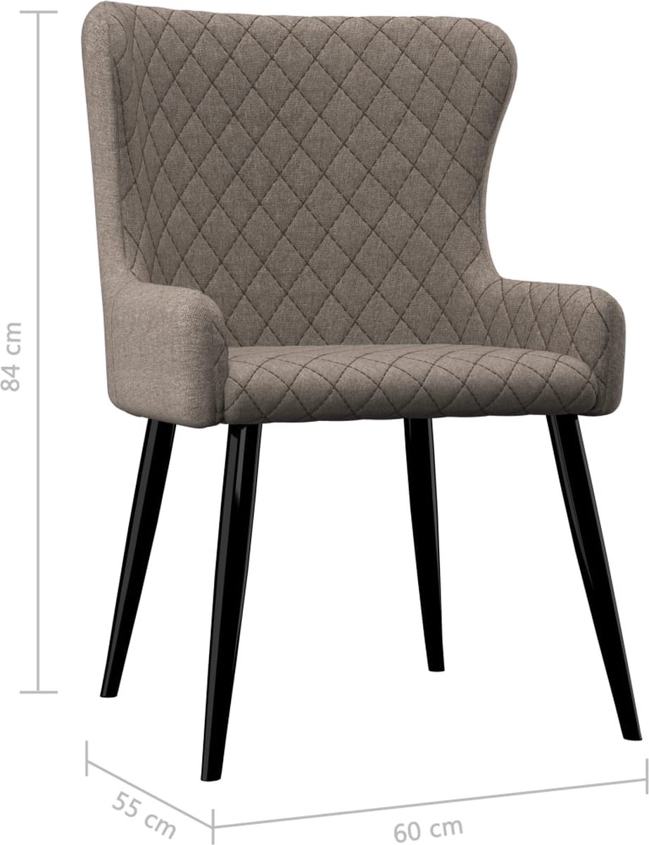 Vidaxl Eetkamerstoelen 4 St Stof Taupe - Bruin