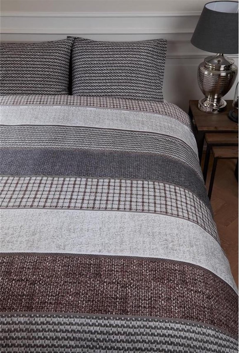 Rivièra Maison Dekbedovertrek Tailor - Antraciet - Lits-jumeaux 240x200/220 Cm - Grijs