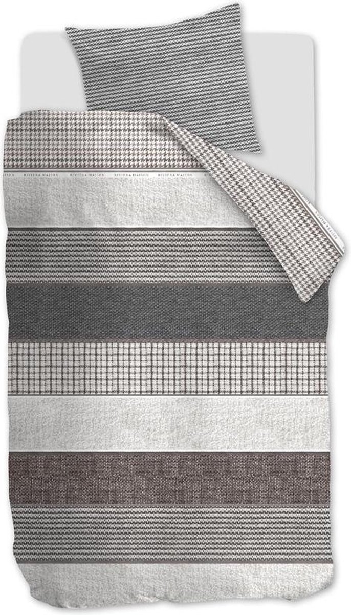 Rivièra Maison Dekbedovertrek Tailor - Antraciet - Lits-jumeaux 240x200/220 Cm - Grijs