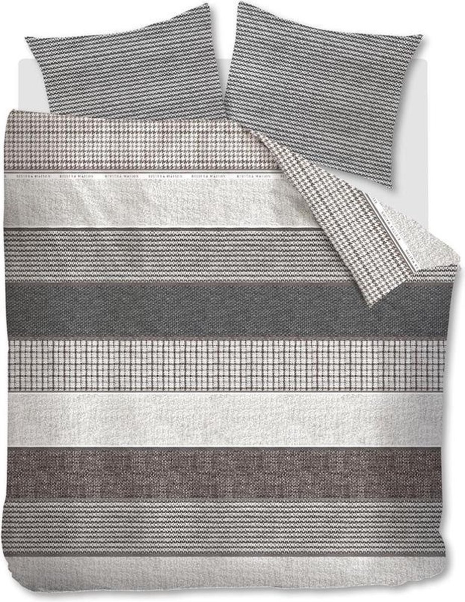 Rivièra Maison Dekbedovertrek Tailor - Antraciet - Lits-jumeaux 240x200/220 Cm - Grijs