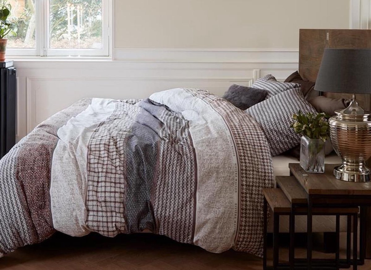 Rivièra Maison Dekbedovertrek Tailor - Antraciet - Lits-jumeaux 240x200/220 Cm - Grijs