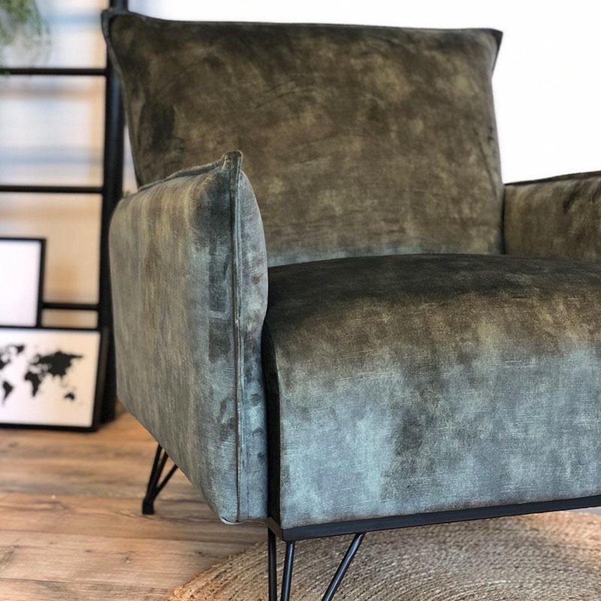 Bronx71 Moderne Fauteuil Mika Luxury Velvet - Groen