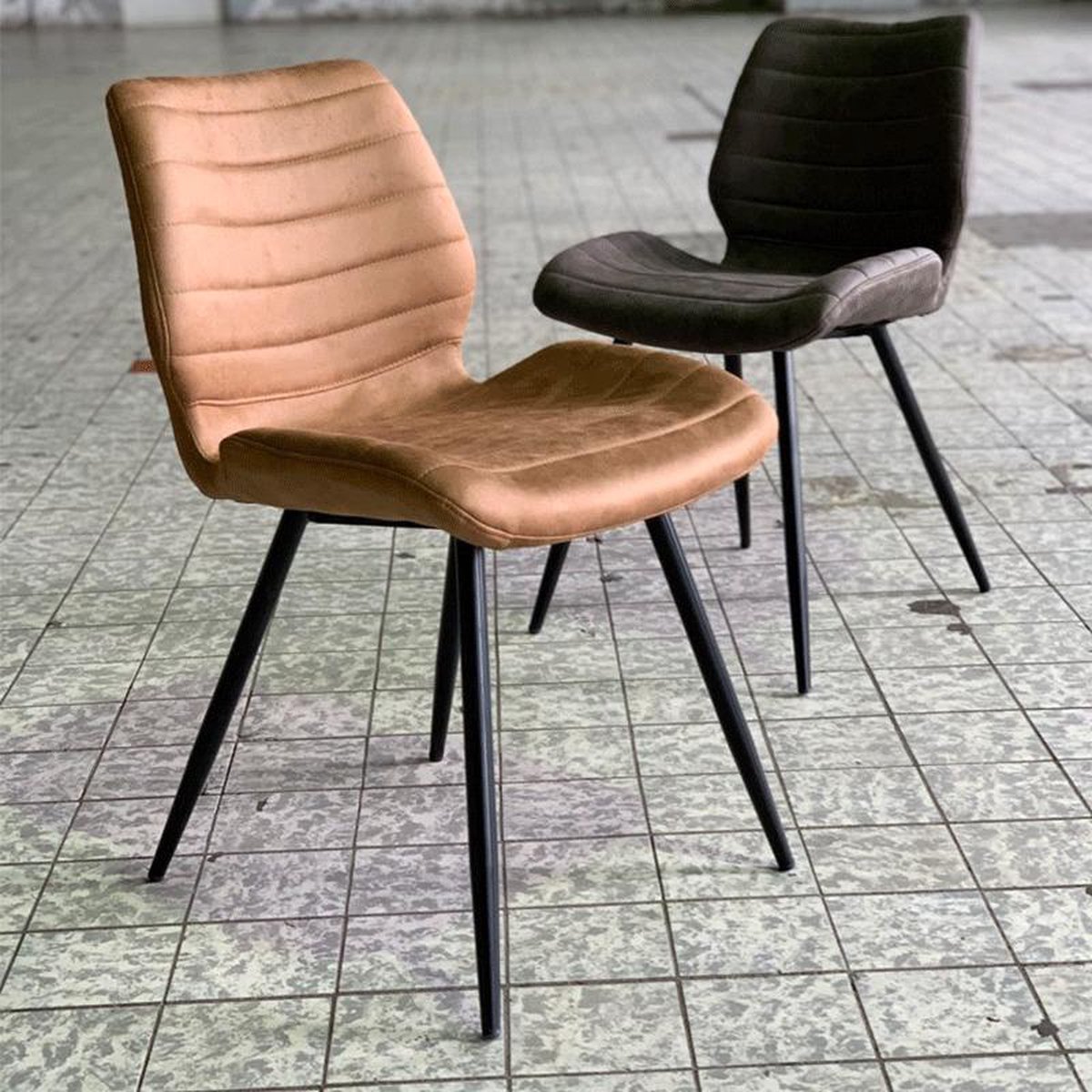 Bronx71 Industriële Eetkamerstoel Morris Cognac - Bruin