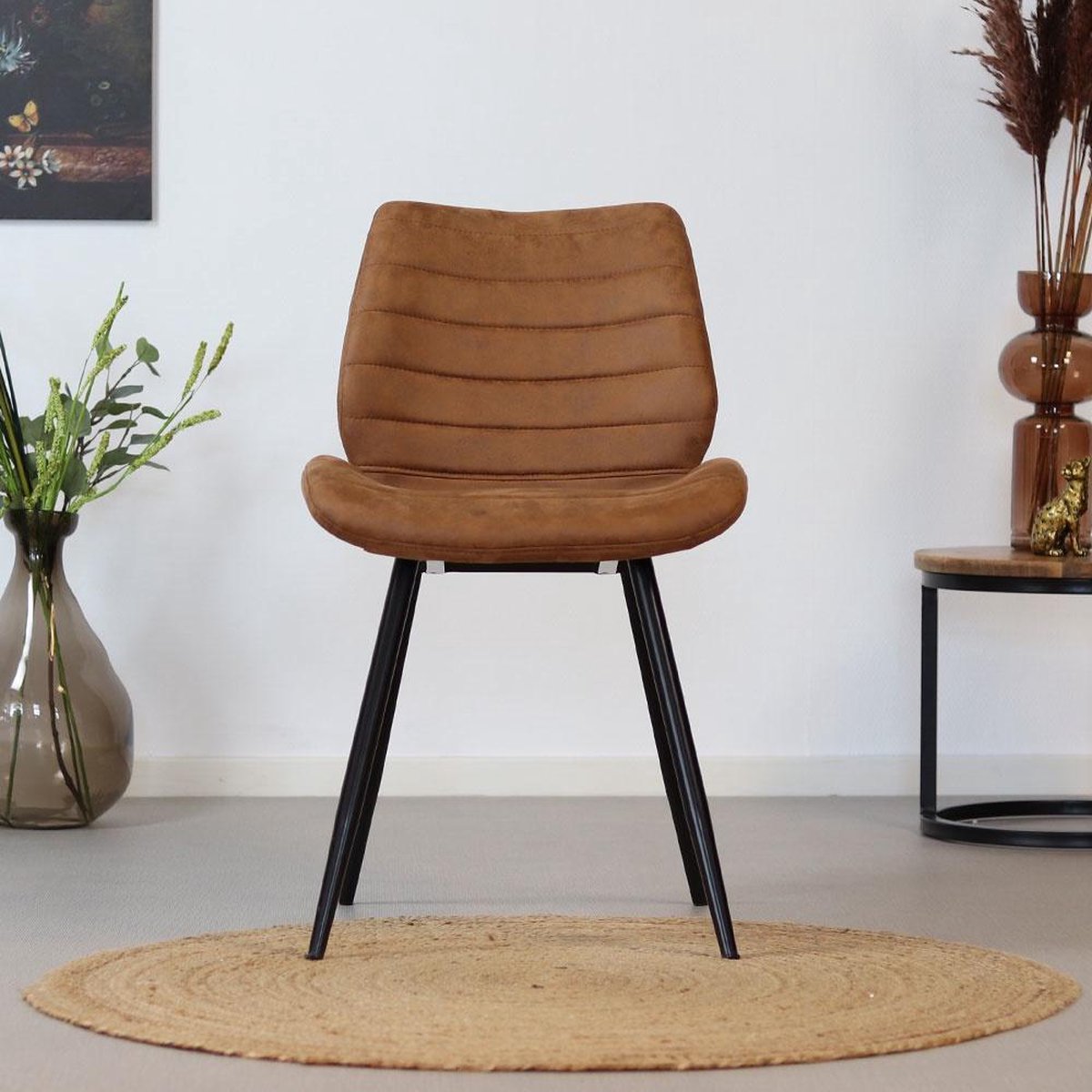 Bronx71 Industriële Eetkamerstoel Morris Cognac - Bruin