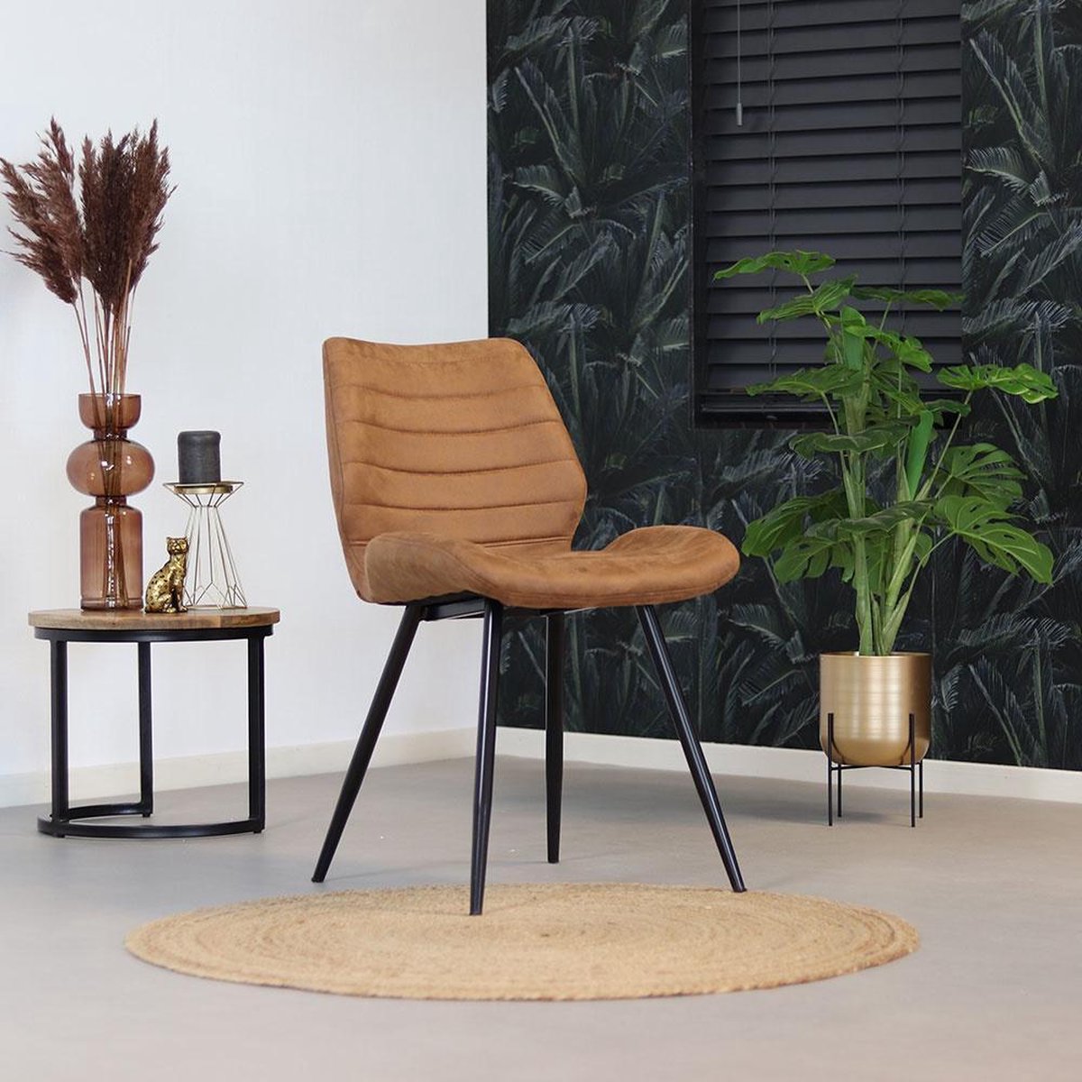 Bronx71 Industriële Eetkamerstoel Morris Cognac - Bruin