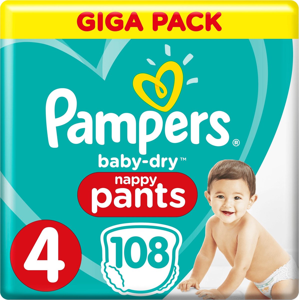 Pampers Baby Dry Pants Maat 4 - 108 Luierbroekjes