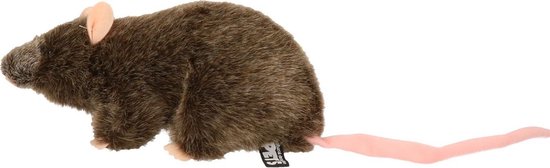 Pluchee Rat Knuffel 22 Cm - Knaagdieren Knuffels - Speelgoed Voor Kinderen - Bruin