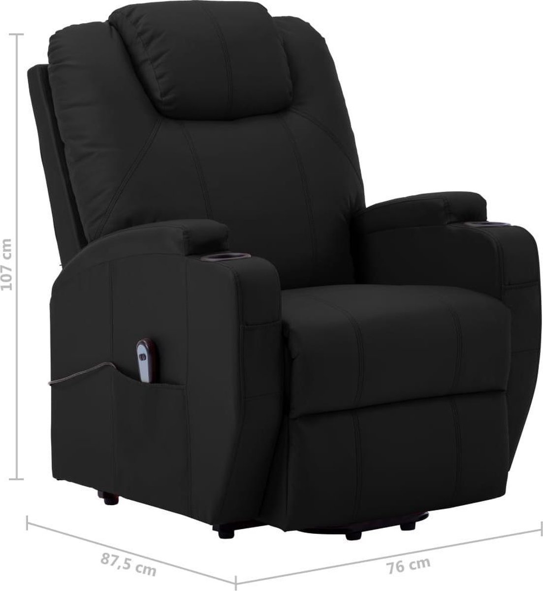 Vidaxl Sta-op-stoel Kunstleer - Zwart