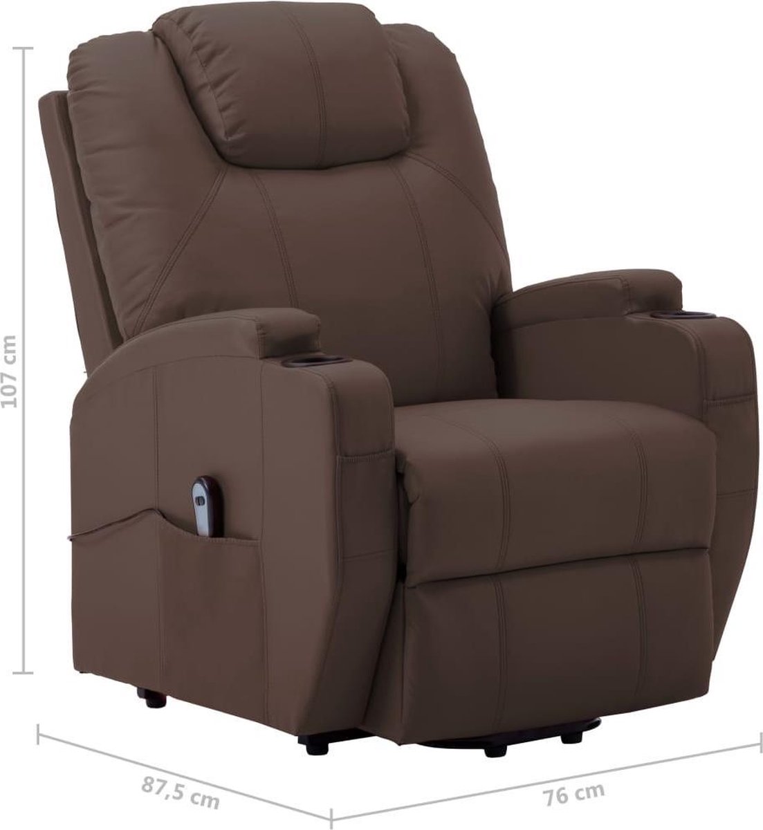 Vidaxl Sta-op-stoel Kunstleer - Bruin