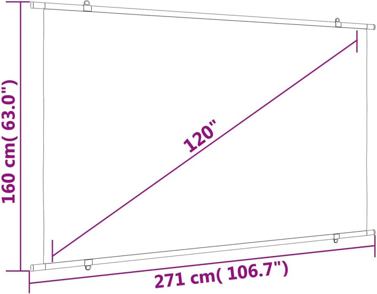 Vidaxl Projectiescherm 16:9 120'' - Wit