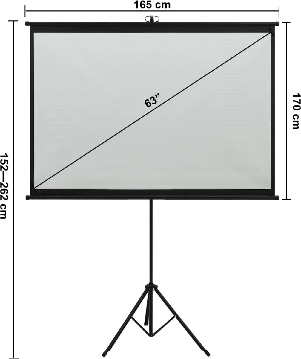 Vidaxl Projectiescherm Met Statief 1:1 63'' - Wit