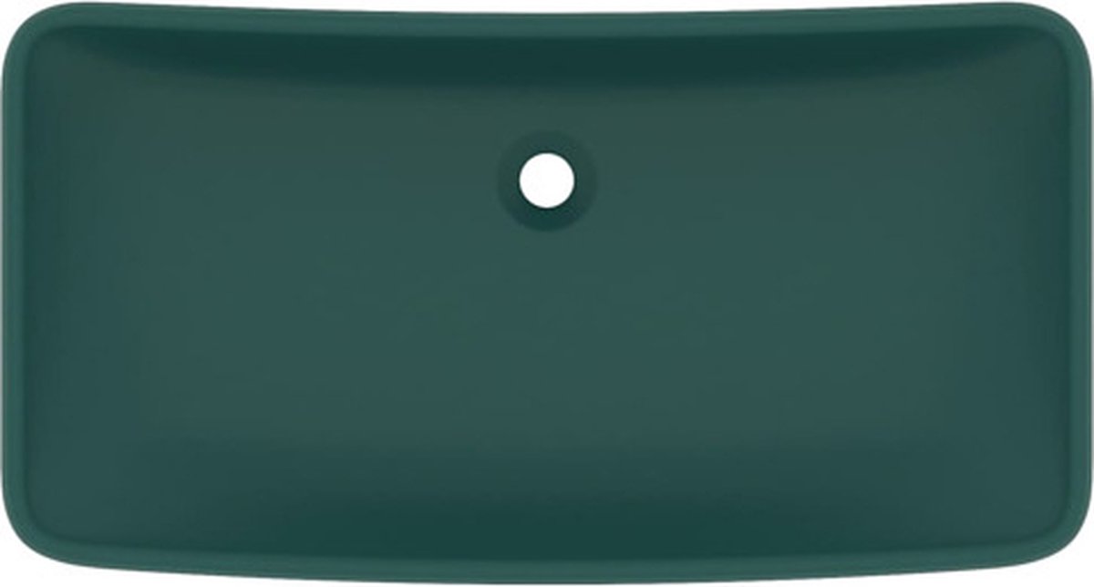 Vidaxl Wastafel Rechthoekig 71x38 Cm Keramiek Mat Donker - Groen