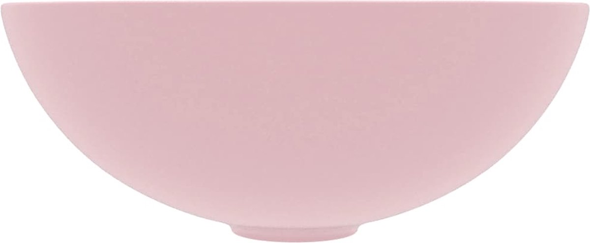 Vidaxl Wastafel Rond Keramiek Mat - Roze