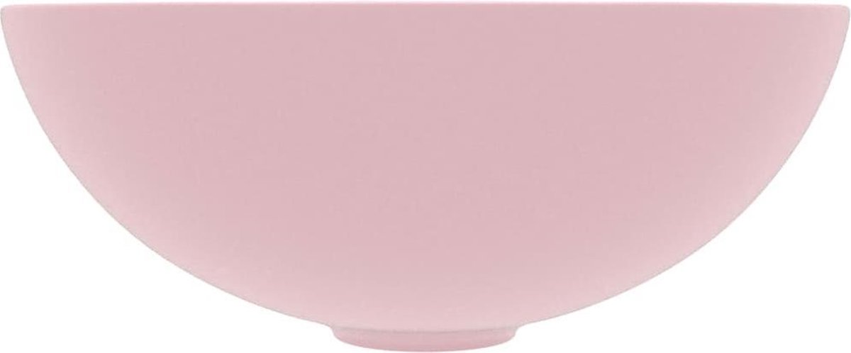 Vidaxl Wastafel Rond Keramiek Mat - Roze