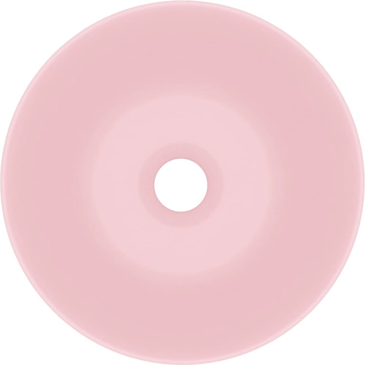 Vidaxl Wastafel Rond Keramiek Mat - Roze