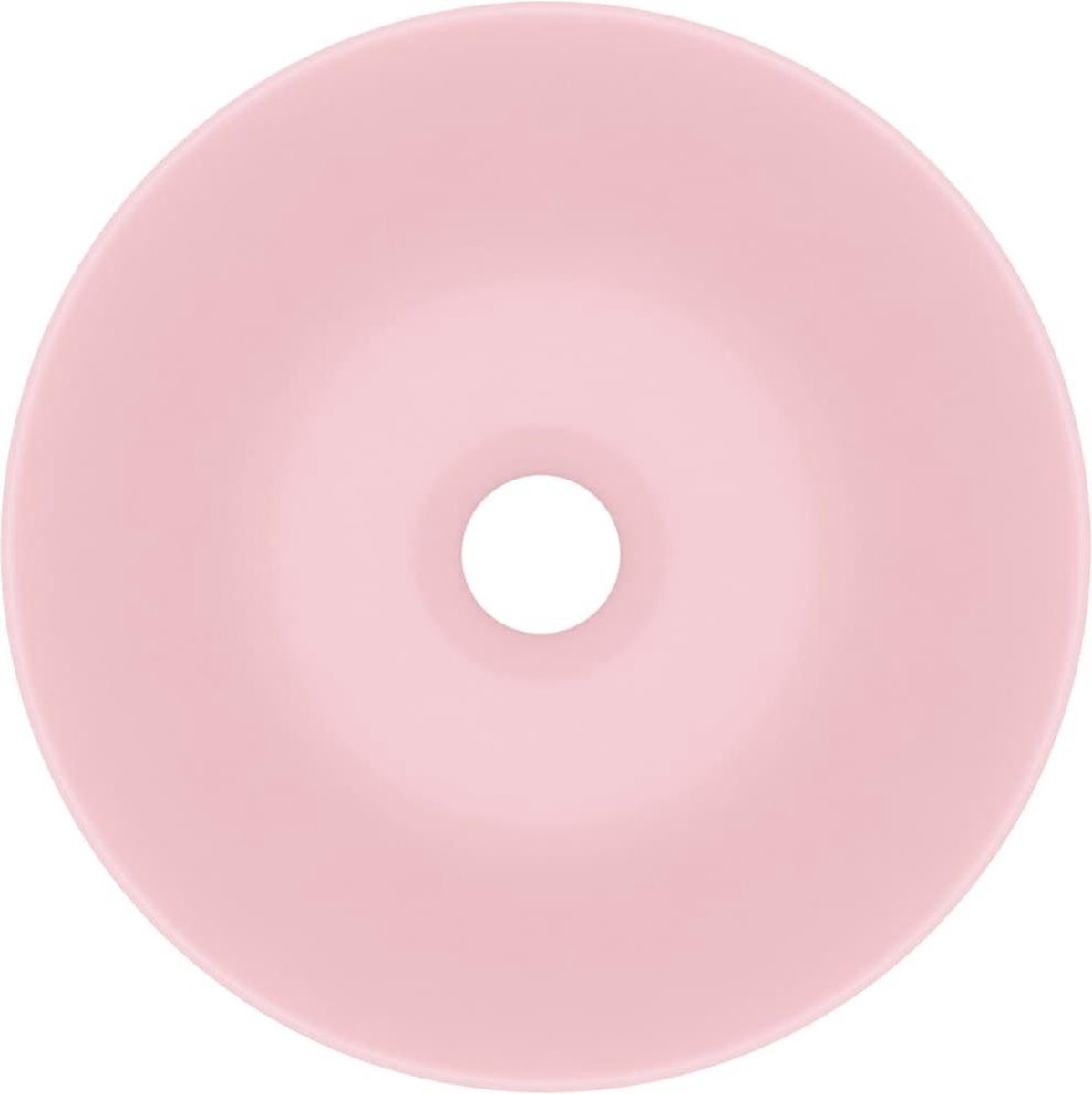 Vidaxl Wastafel Rond Keramiek Mat - Roze