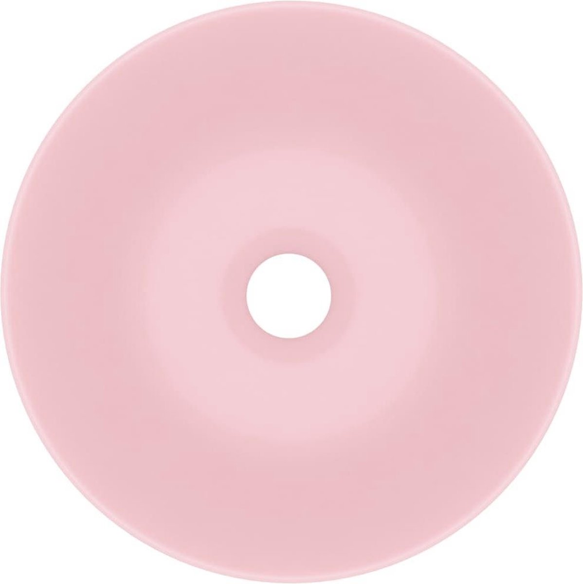 Vidaxl Wastafel Rond Keramiek Mat - Roze