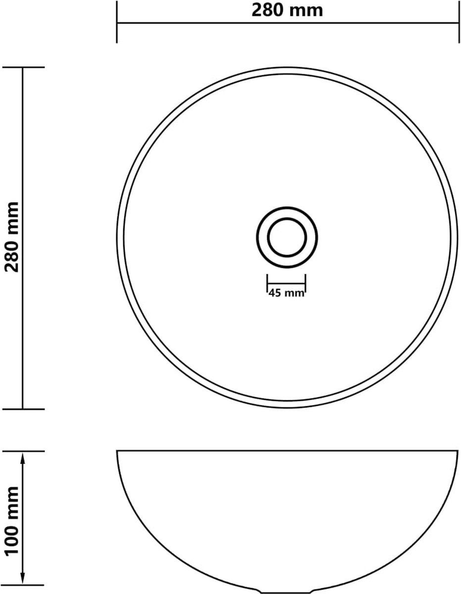 Vidaxl Wastafel Rond Keramiek Licht - Groen
