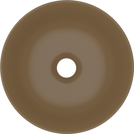 Vidaxl Wastafel Rond Keramiek Mat Crème