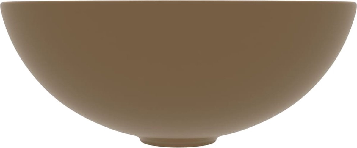 Vidaxl Wastafel Rond Keramiek Mat Crème