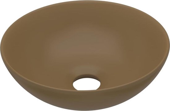 Vidaxl Wastafel Rond Keramiek Mat Crème