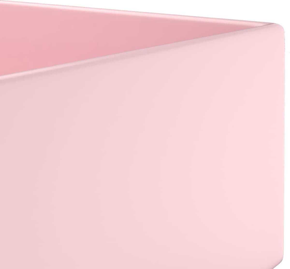 Vidaxl Wastafel Wandmontage Met Overloop Keramiek Mat - Roze