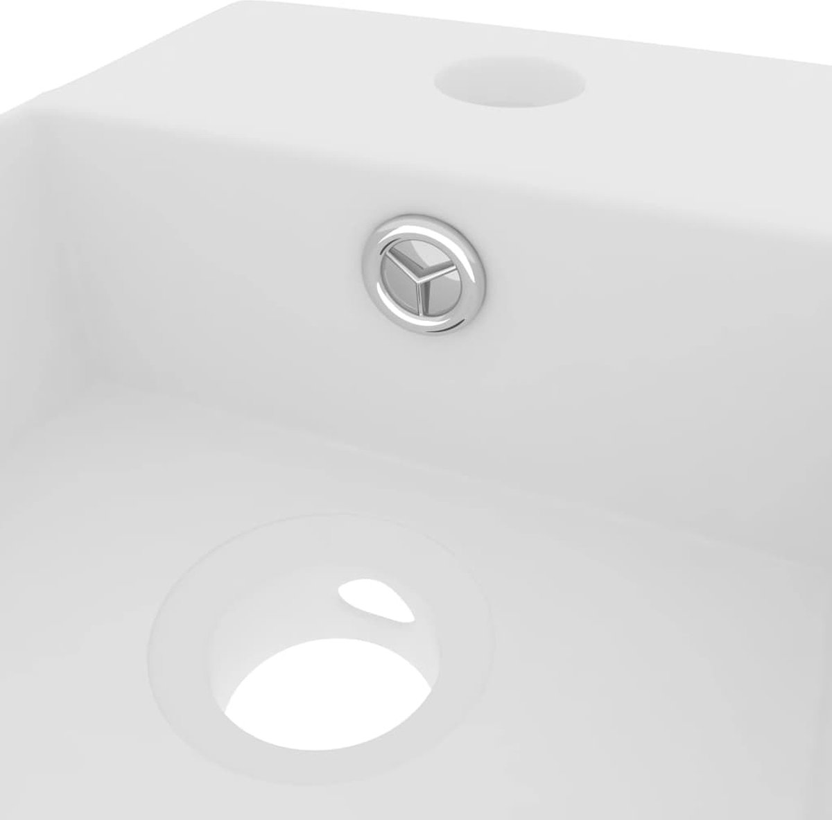 Vidaxl Wastafel Wandmontage Met Overloop Keramiek Licht - Blauw