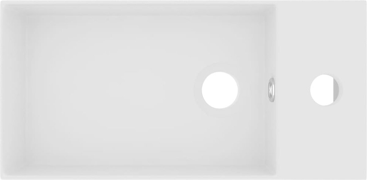 Vidaxl Wastafel Wandmontage Met Overloop Keramiek Licht - Groen