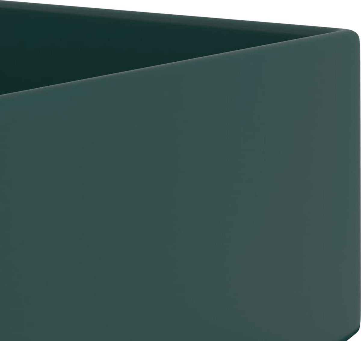 Vidaxl Wastafel Wandmontage Met Overloop Keramiek Donker - Groen