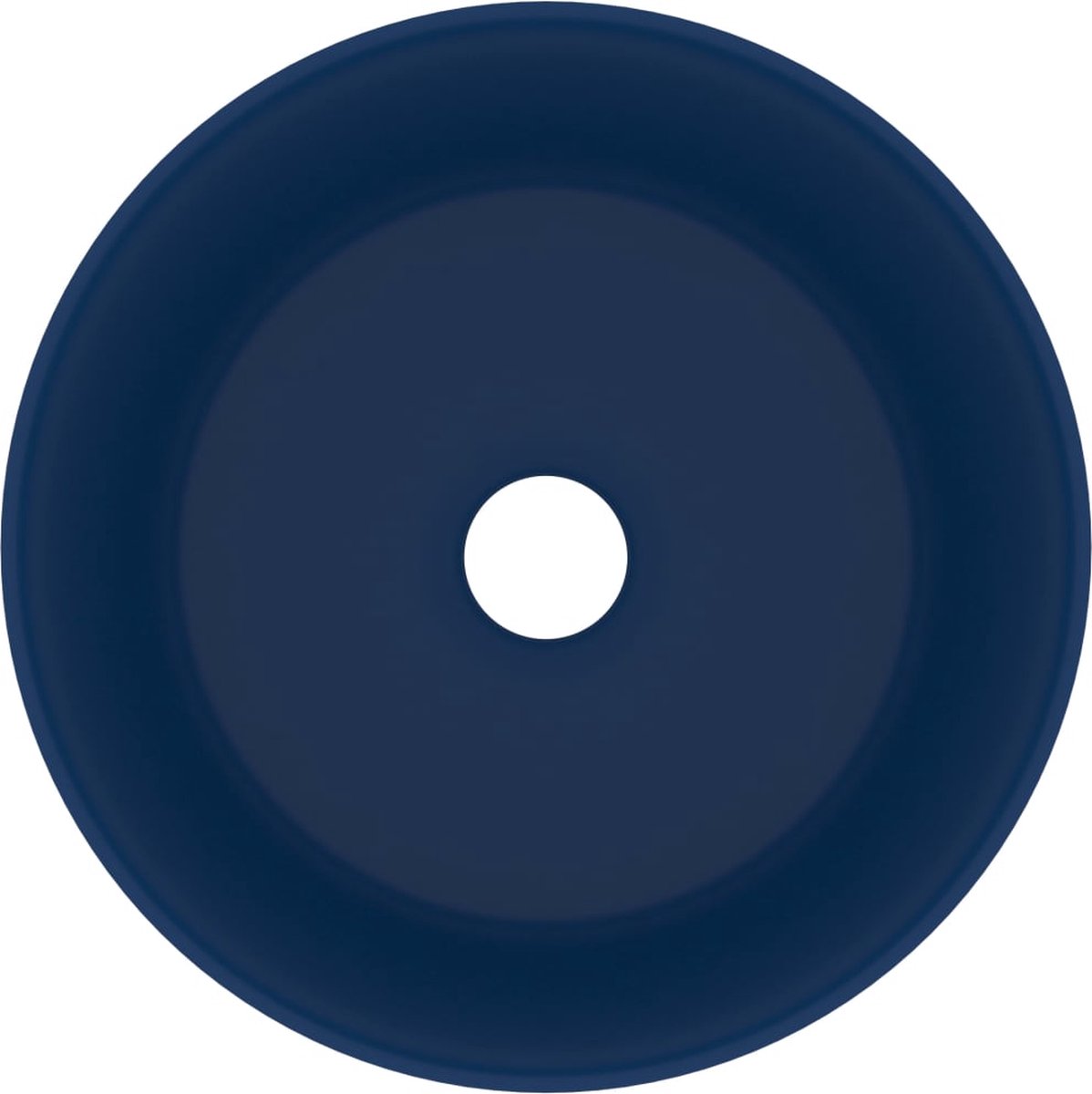 Vidaxl Wastafel Rond 40x15 Cm Keramiek Mat Donker - Blauw